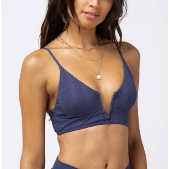 L*Space Siren Bikini Top in Slate Blue/Gray Size DD NWT Wired V - Picture 1 of 6